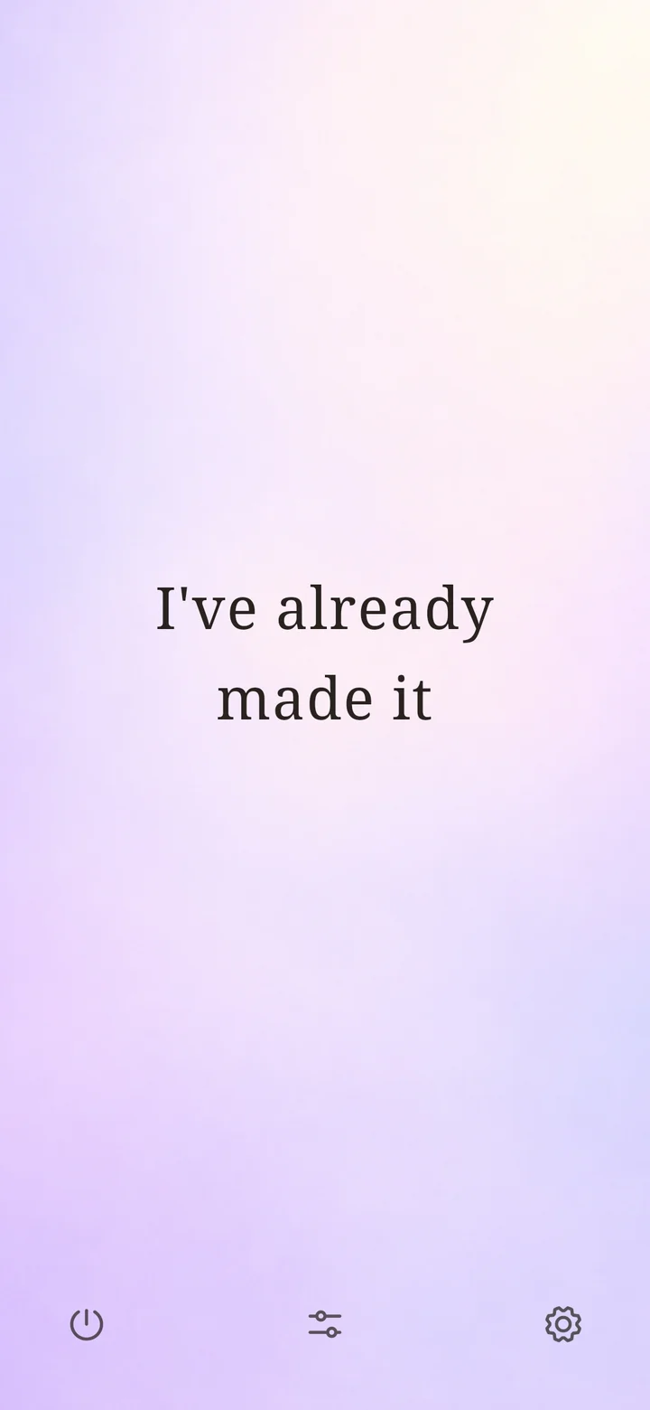 An immersion session with an affirmation on a soft lavender and pink background.