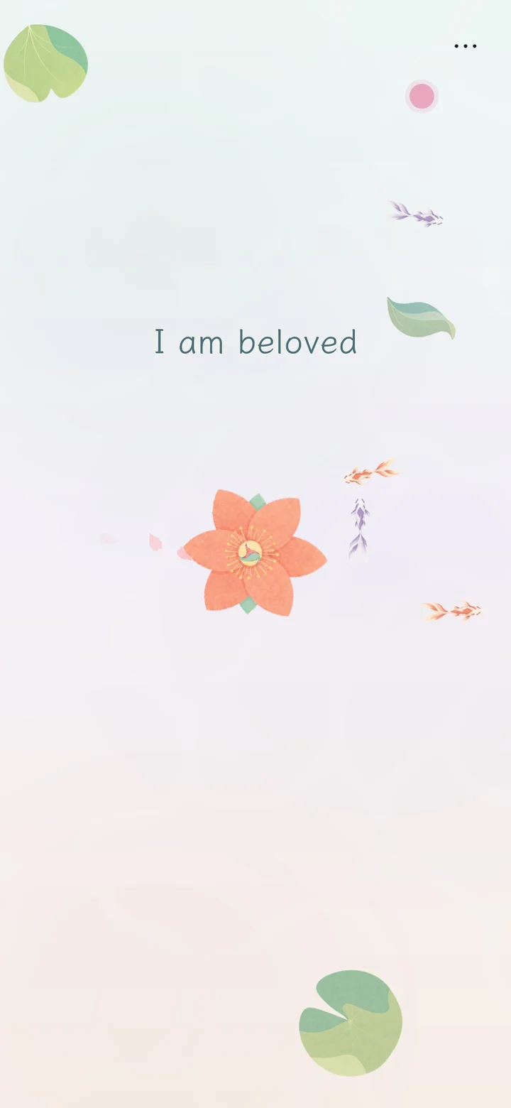 An affirmation among floating flowers, leaves, and small discoveries in Wander.